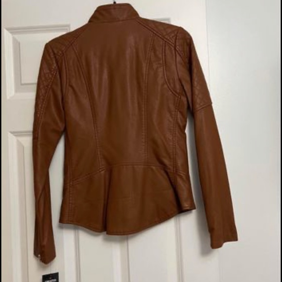 Brand new faux-Leather brown Guess jacket size XS - Picture 2 of 4